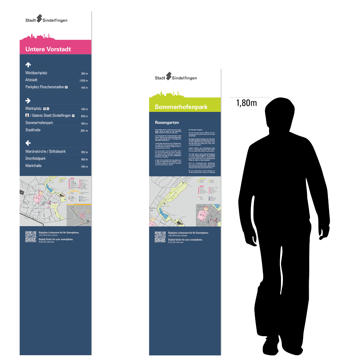 Designentwürfe Besucherleitsystem Sindelfingen